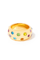 خاتم مرصع بأحجار متعددة الألوان متناثرة